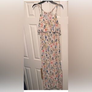 LC Floral Maxi Dress - Cream with Multicolor Floral